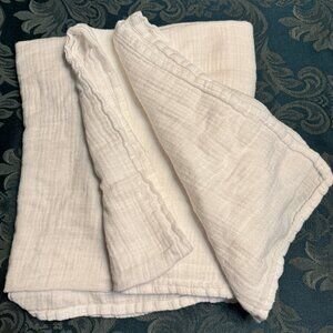 AUGBUNNY Infant Swaddling Blanket, 39” x 47”, White, Rayon/cotton